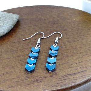 Blue Chevron earrings